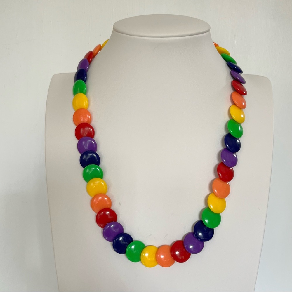 Vintage Seventies Rainbow Plastic Necklace